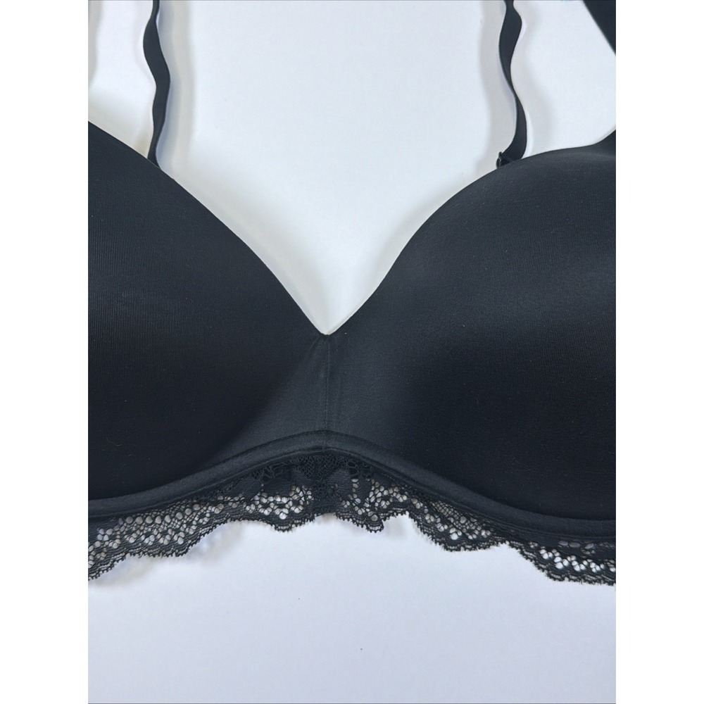 Maidenform DM1196 Lift Wireless Bra Lightly Padded Lace Womens 40C Black - Picture 2 of 9